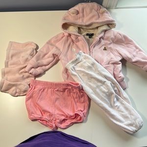 BUNDLE BabyGap 6-12 months pink hoody, pants, socks, diaper cover